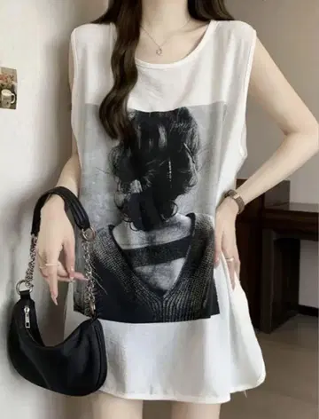 화이트 슬리브리스 티셔츠 Asian XL(XL)