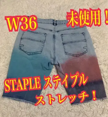 미사용! STAPLE 스테이플 하프 데님 숏팬츠 스트레치 W36