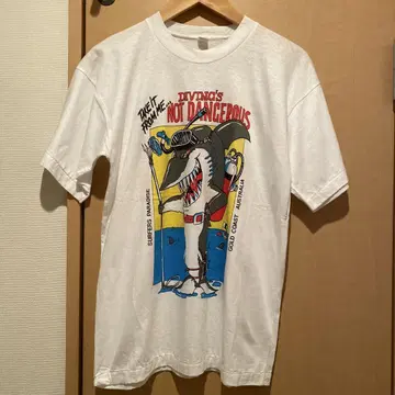 80s 샤크 상어 티셔츠 데드스탁 빈티지