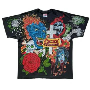 90s OZZY OSBOURNE TATTOO OVP HANES 티셔츠
