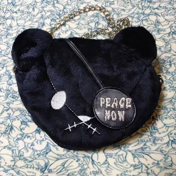 곰 모양 블랙 컬러 파우치 PEACE NOW