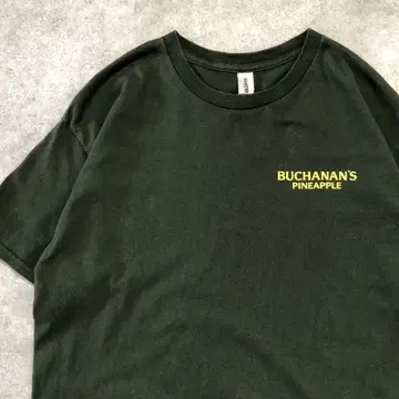 US 구제 의류 BUCHANAN'S 티셔츠 다크 그린 술 위스키 기업