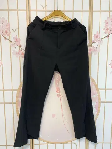 블랙 플레어 팬츠 허리밴딩