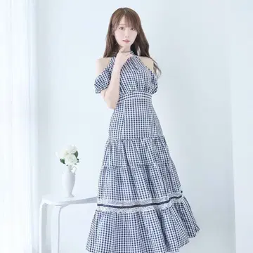rosemuse gingham SET UP 네이비 로제뮤 셋업