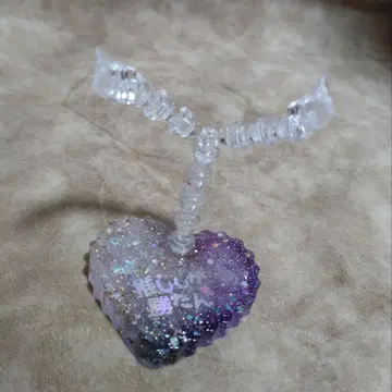 봉제 인형 하트형 아크릴 스탠드 반짝이 좌석 6cm 클립까지 9cm