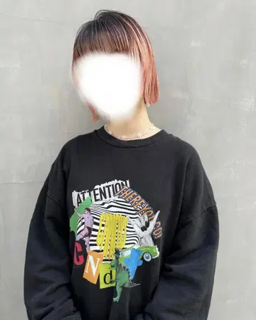 컬러풀 프린트 맨투맨 원피스