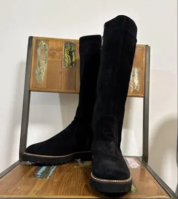 Vibram 비브람 스웨이드 롱 부츠 3cm 힐 37 1/2