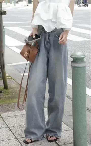 nugu may 워시 와이드 데님 M