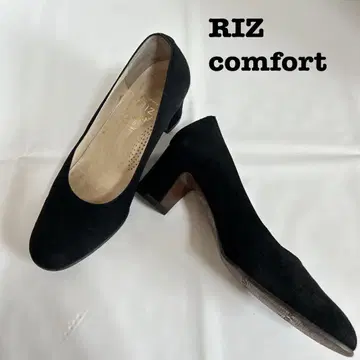 RIZ comfort 블랙 하이힐 스웨이드 청키 힐 23cm