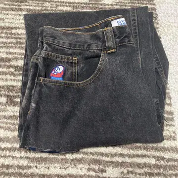 다크 그레이 와이드 레그 데님