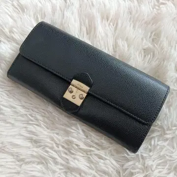 FURLA 장지갑 올 가죽 메트로폴리스 XL 바이폴드 블랙