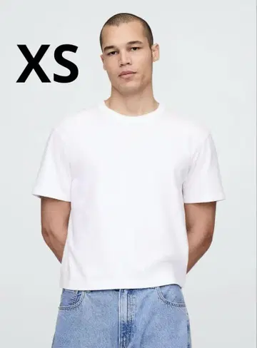 GAP 헤비 웨이트 크롭 티셔츠 쇼트 길이 화이트 XS