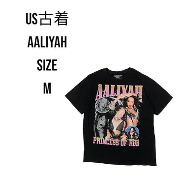 US 구제 의류 Aaliyah 프린세스 오브 R&B 공식 티셔츠 M 블랙