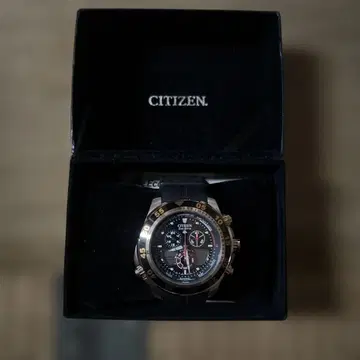 CITIZEN 크로노그래프 시계 블랙 골드