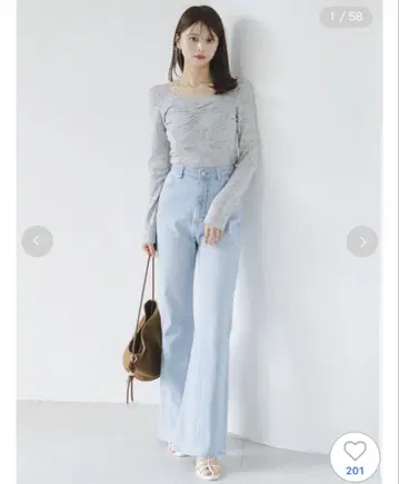 SNIDEL 부츠컷 데님 00 사이즈 라이트 블루