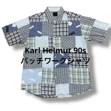 Karl Helmut 패치워크 셔츠 핑크 하우스 와펜 칼 헬무트