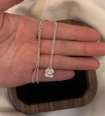 실버 곰 모양 펜던트 목걸이 새상품급