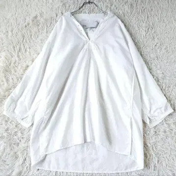 24ss TICCA 택 포함 새상품급 린넨 튜닉 스키퍼 셔츠 화이트