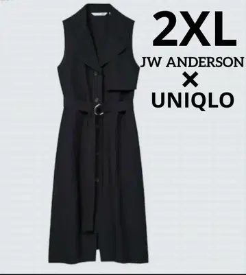 유니클로 JW 앤더슨 린넨 블렌드 라벨 롱 원피스