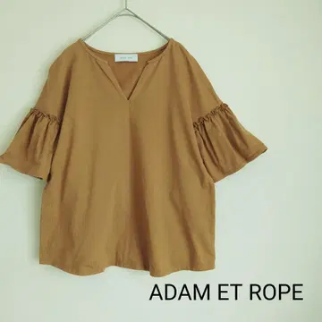 ADAM ET ROPE 프릴 슬리브 티셔츠 7부 소매 코튼 100