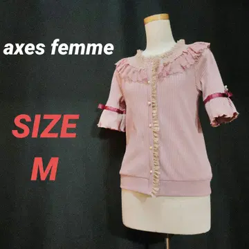 axes femme 엑시즈팜 프릴 블라우스 레이스 리본 M