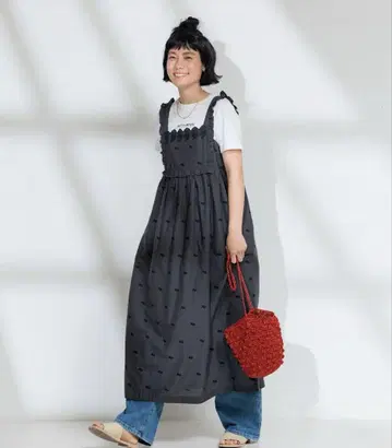인도 배색 시프리 자수 원피스
