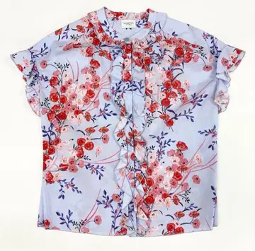 Giambattista Valli 꽃무늬 프릴 반팔 블라우스