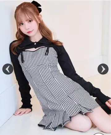 미셸 마카롱 깅엄 체크 원피스