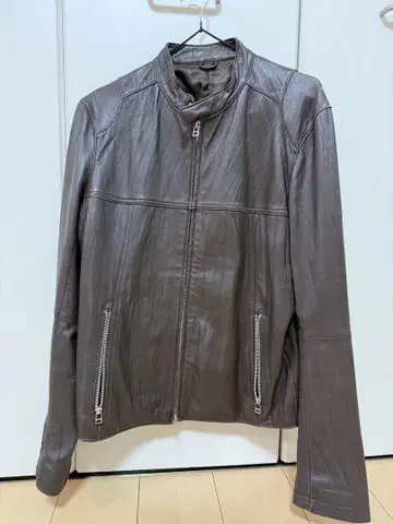 빈티지 유니클로 브라운 가죽 라이더 자켓
