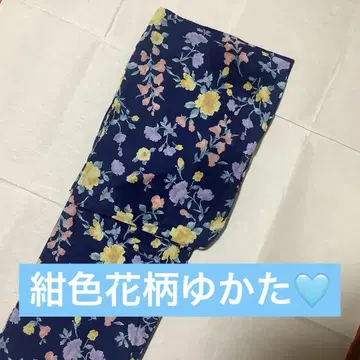 네이비 컬러 꽃무늬 유카타