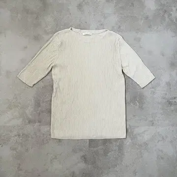 24SS GALERIE VIE 기자 코튼 리브 오벌 넥 풀오버