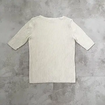 24SS GALERIE VIE 기자 코튼 리브 오벌 넥 풀오버