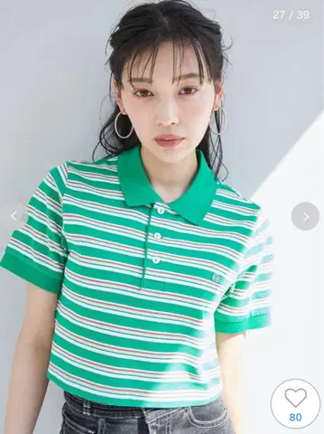 SNIDEL 라코스테 콜라보 피케 셔츠