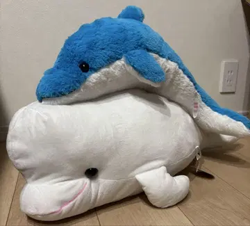 푹신푹신 화이트 돌고래 파랑 돌고래 봉제 인형 세트