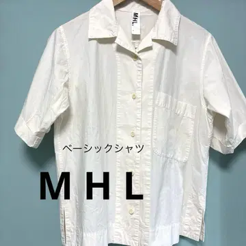 마가렛호웰 MHL. 베이지 컬러 베이직 반팔 셔츠 S 사이즈 (새상품급)