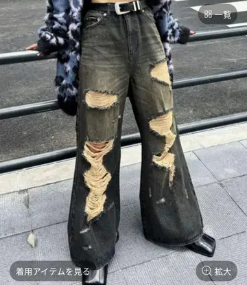 PAGE BOY 빈티지 데미지 플레어 데님