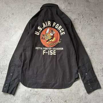 레어 새상품급 빈티지 휴스턴 US AIR FORCE 자수 셔츠