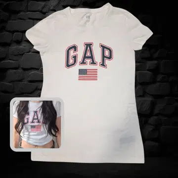 GAP 피타 T 국기 헤이세이 갸루 y2k 그런지 화이트 T