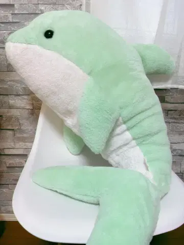 거대한 돌고래 폭신폭신 봉제 인형 그린 100cm