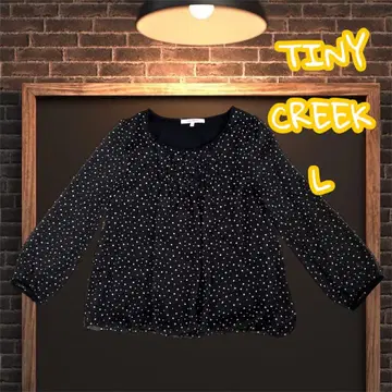 TINY CREEK 여성용 시어 블라우스 도트 블랙