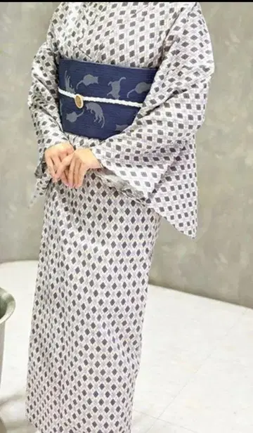 워셔블 면 기모노 코몬 단이 기모노 목화 기모노 아가일 무늬 캐주얼