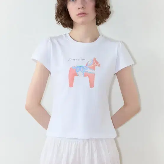 【Sinoon】Bouquet Cap Sleeve T-Shirt/追跡付 Sinoon】Bouquet Cap Sleeve T-Shirt/追跡付 (sinoon/Tシャツ