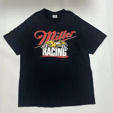 90s 거울 레이싱 빈티지 티셔츠 XL 블랙 맥주 기업 .,6820