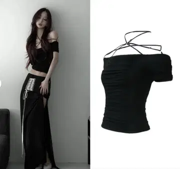 theredthread 블랙 S gather code tops