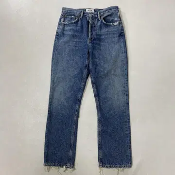 AGOLDE RILEY 데미지 가공 하이 웨스트 데님 팬츠