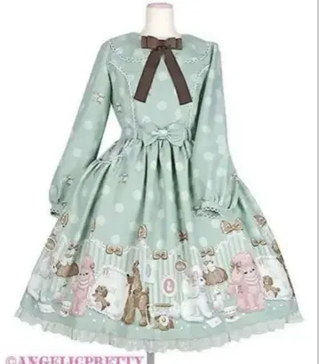 Angelic Pretty 러블리 푸들 원피스 민트
