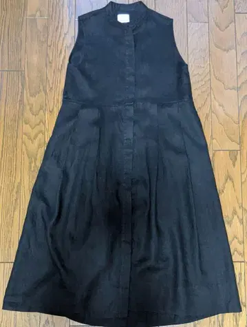 오넷 린넨 100% 롱 원피스 블랙