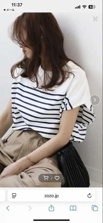 relume 프렌치 슬리브 보더 티셔츠