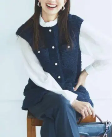 새상품급 ANAYI 아나이 카라미 트위드 포켓 베스트