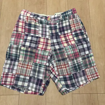 J.CREW 클레이지 마드라스 숏 팬츠 면 100%